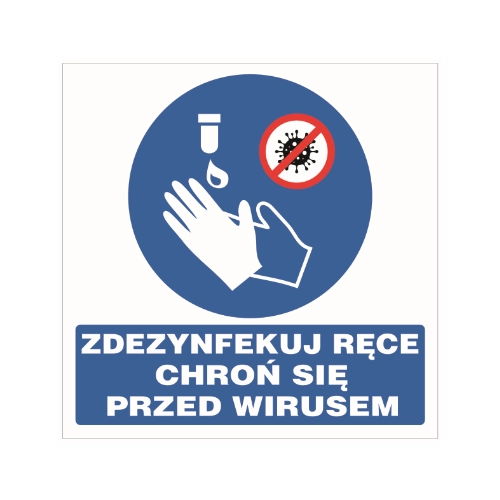 Koronawirus - Zdezynfekuj ręce, chroń się przed wirusem - naklejka